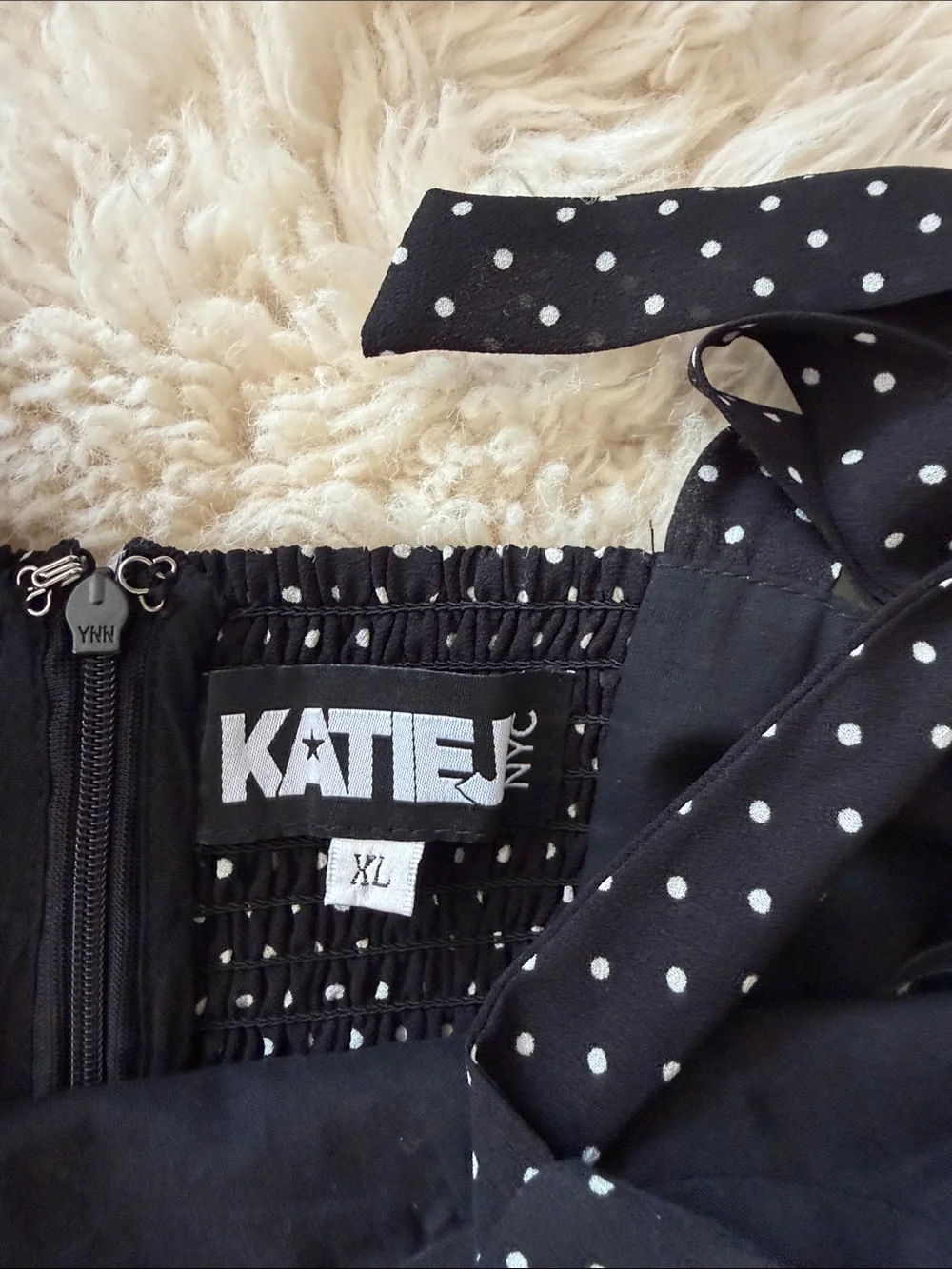 Girls Black Polka Dot Tie-Strap Sundress Size XL - Picture 3 of 4